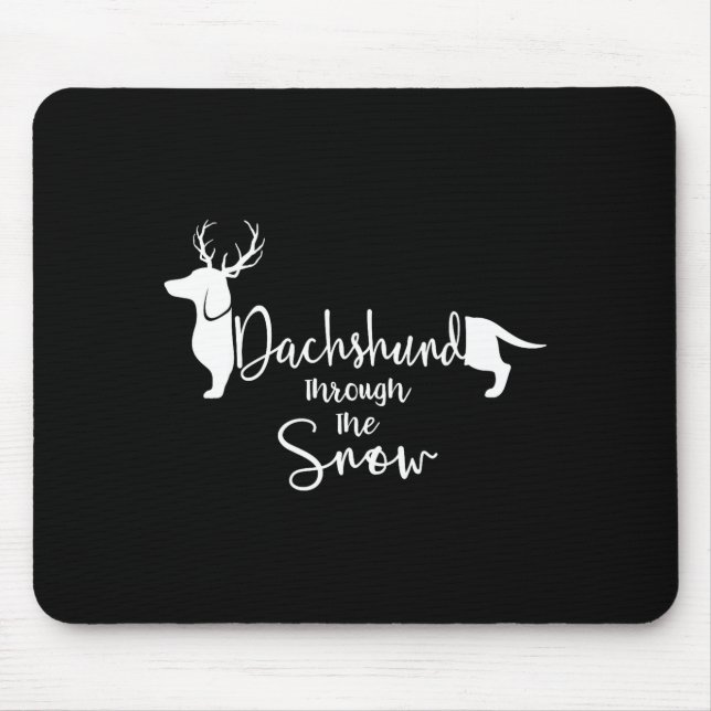 Alfombrilla De Ratón Dachshund Snow Cute Wiener Weiner Dog Owner Christ (Frente)