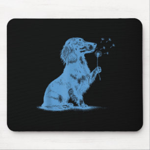 Alfombrilla De Ratón Dachshund soplando deseos diente de león amante de