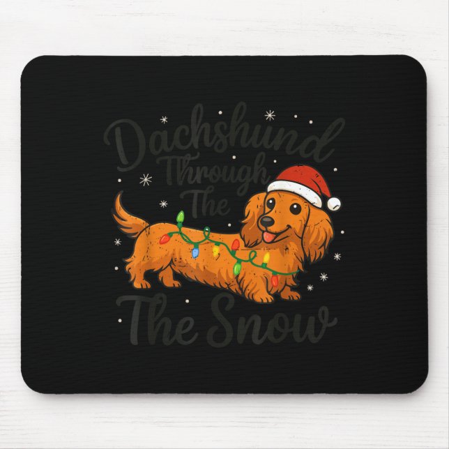 Alfombrilla De Ratón Dachshund Through The Snow Christmas Pajama Toddle (Frente)