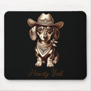 Alfombrilla De Ratón Dachshund Vaquero Perrito Salchicha Lindo Vaquero
