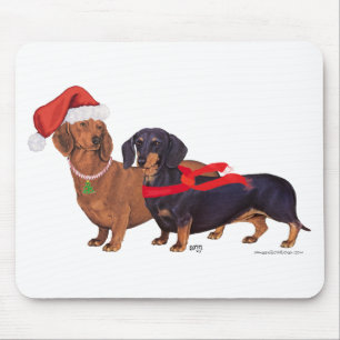 Alfombrilla De Ratón Dachshunds Navidad