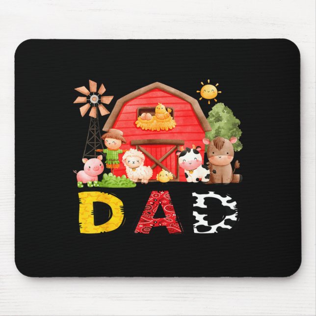Alfombrilla De Ratón Dad Farm Cow Birthday Boy Matching Family Matching (Frente)