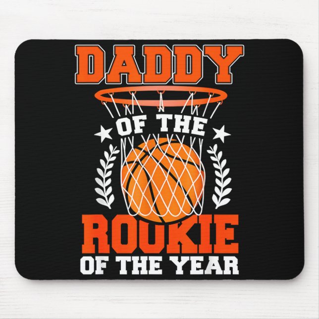 Alfombrilla De Ratón Daddy Of Rookie 1st Basketball Bday Theme Matching (Frente)