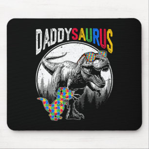 Alfombrilla De Ratón Daddysaurus Autism Sister Piezas De Rompecabezas Y