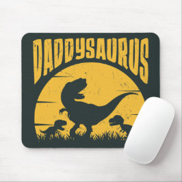 Alfombrilla De Ratón Daddysaurus Dinosaurios Padre Papá Negro Amarillo