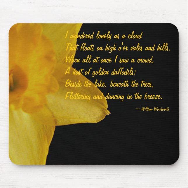 Alfombrilla De Ratón Daffodil amarillo; Wordsworth Poem Mouse Pad (Frente)