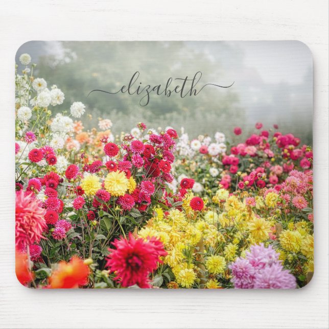 Alfombrilla De Ratón Dahlia Field Mousepad (Frente)
