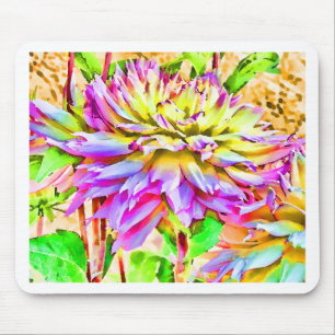 Alfombrilla De Ratón Dahlia Gift de acuarela digital