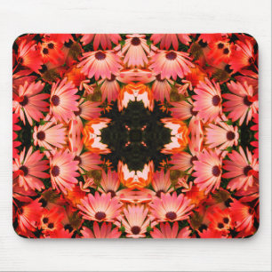 Alfombrilla De Ratón Daisies africanos rosados Resumen de arte floral