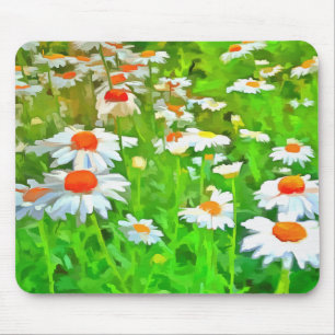 Alfombrilla De Ratón Daisies de arte pop artístico brillante y colorido