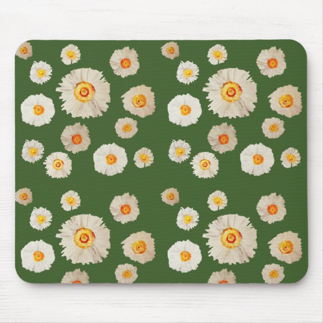 Alfombrilla De Ratón Daisies Dibujar Mousepad, patrón de margarita (Frente)