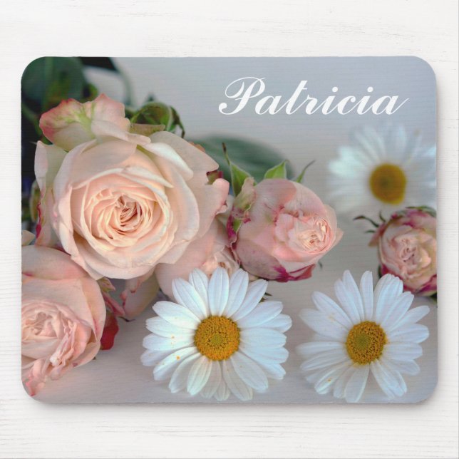 Alfombrilla De Ratón Daisies y Rosas (Frente)