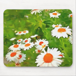 Alfombrilla De Ratón Daisitas de los Jardínes Blancos Brillantes y Colo