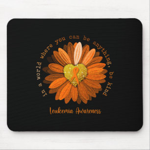 Alfombrilla De Ratón Daisy Be Kind Leukemia Awareness Naranja Ribbon