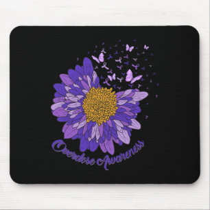 Alfombrilla De Ratón Daisy Butterfly Púrpura Cinta de sobredosis Concie