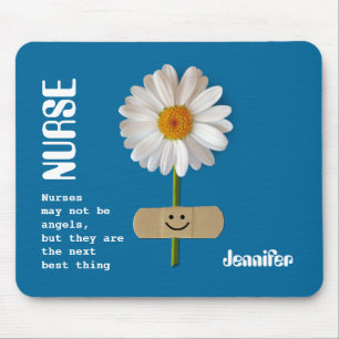 Alfombrilla De Ratón Daisy Nurse Apreciación Regalo Sonriente