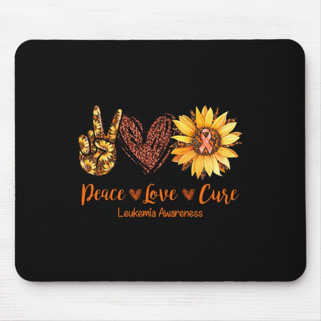 Alfombrilla De Ratón Daisy Peace Love Cure Leukemia Awareness Gift (Frente)