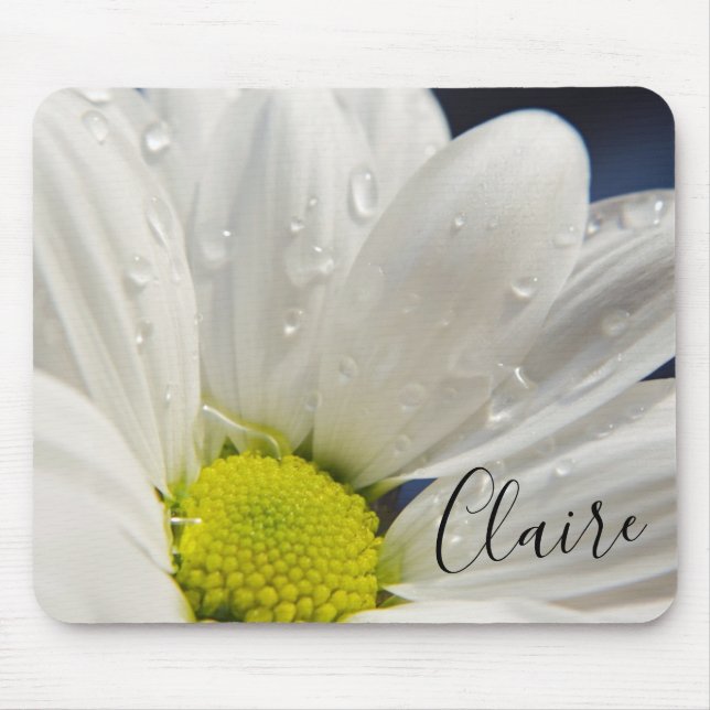 Alfombrilla De Ratón Daisy with Dew Drops Mouse Pad (Frente)