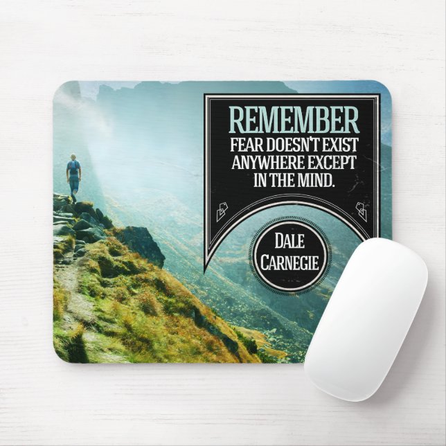 Alfombrilla De Ratón Dale Carnegie cita Inspiradora "Miedo" (Con ratón)