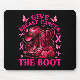 Alfombrilla De Ratón Dale la Bota al Cáncer de Seno Cowgirl Conciencia 
