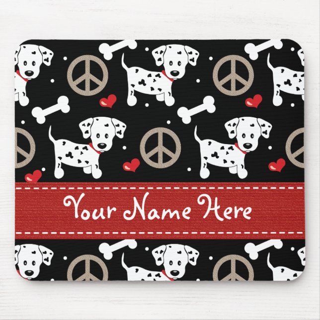 Alfombrilla De Ratón Dalmatians Mousepad del amor de la paz (Frente)