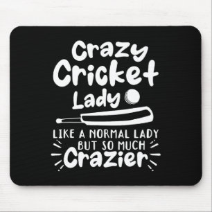 Alfombrilla De Ratón Dama de Cricket Loca Como Una Dama Normal Pero Muc