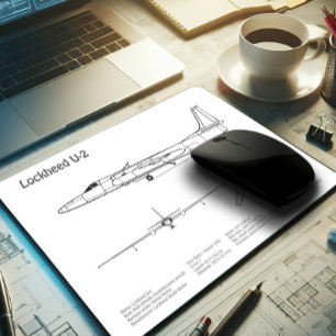Alfombrilla De Ratón Dama de Dragón U-2 - Planes de Blueprint de avión
