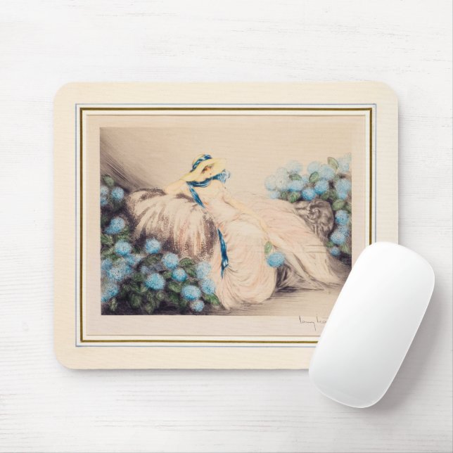 Alfombrilla De Ratón Dama Rosa, 1933 por Louis Icart (Con ratón)