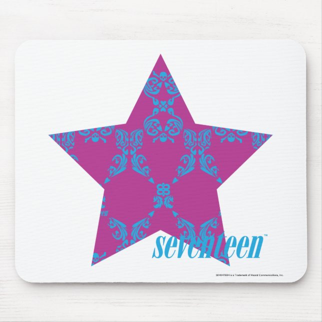 Alfombrilla De Ratón Damasco 3 Aguamarina-Púrpuras (Frente)