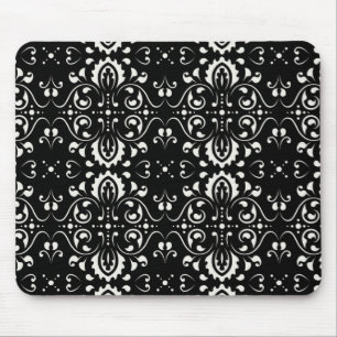 Alfombrilla De Ratón Damasco - (blanco y negro)