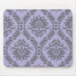 Alfombrilla De Ratón damasco gris y púrpura