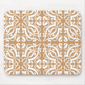 Alfombrilla De Ratón Damasco - Marrón claro y blanco