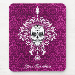 Alfombrilla De Ratón Damasco muerto - cráneo de encargo Mousepad del