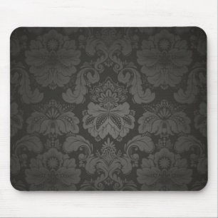 Alfombrilla De Ratón Damasco negro elegante