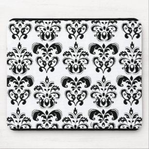 ALFOMBRILLA DE RATÓN DAMASCO NEGRO Y BLANCO