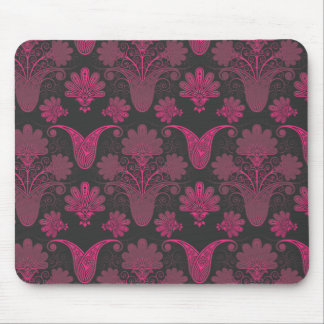 Alfombrilla De Ratón damasco rosa y negro caliente
