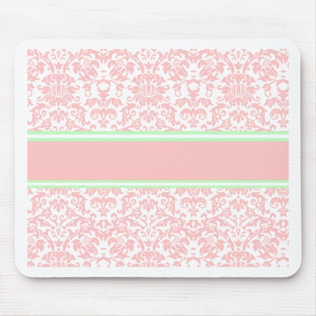 Alfombrilla De Ratón Damasco rosado (Frente)