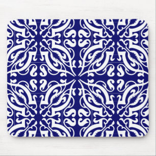 Alfombrilla De Ratón DAMASK - Fondo azul