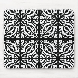 Alfombrilla De Ratón Damask - fondo negro