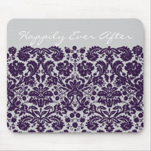 Alfombrilla De Ratón Damask Purple Boda