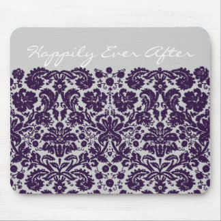 Alfombrilla De Ratón Damask Purple Boda