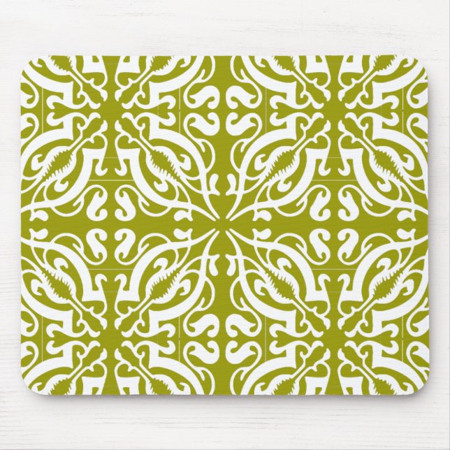 Alfombrilla De Ratón DAMASK - Verde oliva (Frente)
