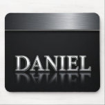 Alfombrilla De Ratón Daniel Name with Dripping Liquid Metal<br><div class="desc">Polished chrome nameplate reading Daniel with dripping liquid metal and strong reflective highlights. Embossed 3D typography on a sleek dark background evokes luxury,  modern branding,  industrial design and custom identity.</div>