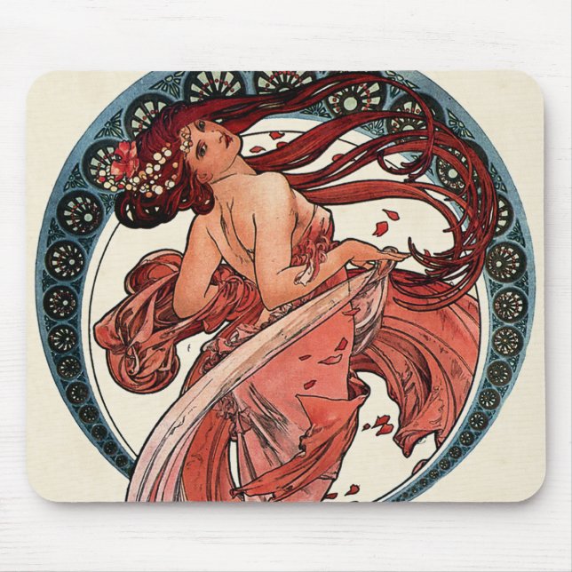 Alfombrilla De Ratón Danza de Alfons Mucha 1898 (Frente)