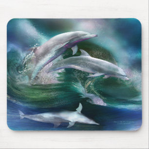 Alfombrilla De Ratón Danza del arte Mousepad de los delfínes