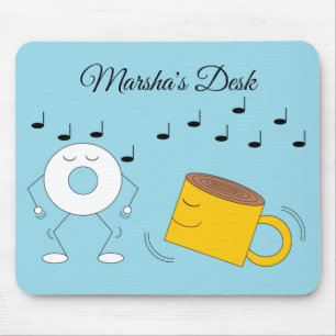 Alfombrilla De Ratón Danzando en polvo Donut & Coffee Mug: