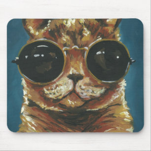 Alfombrilla De Ratón Dapper Animal   Gatito En Gafas De Sol