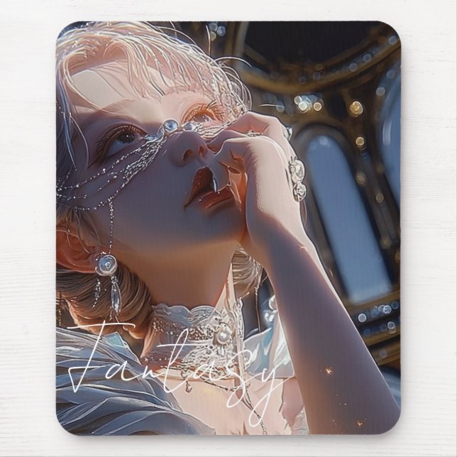 Alfombrilla De Ratón Dark fantasy girl / Aesthetic (Frente)