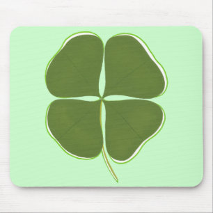 Alfombrilla De Ratón Dark Green Shamrock, Four Leaf Clover mousepads