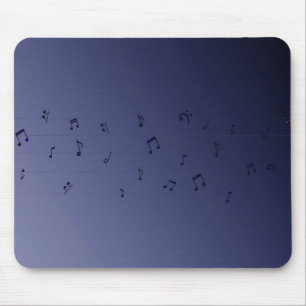 Alfombrilla De Ratón Dark Ombre Musical Notes Navy
